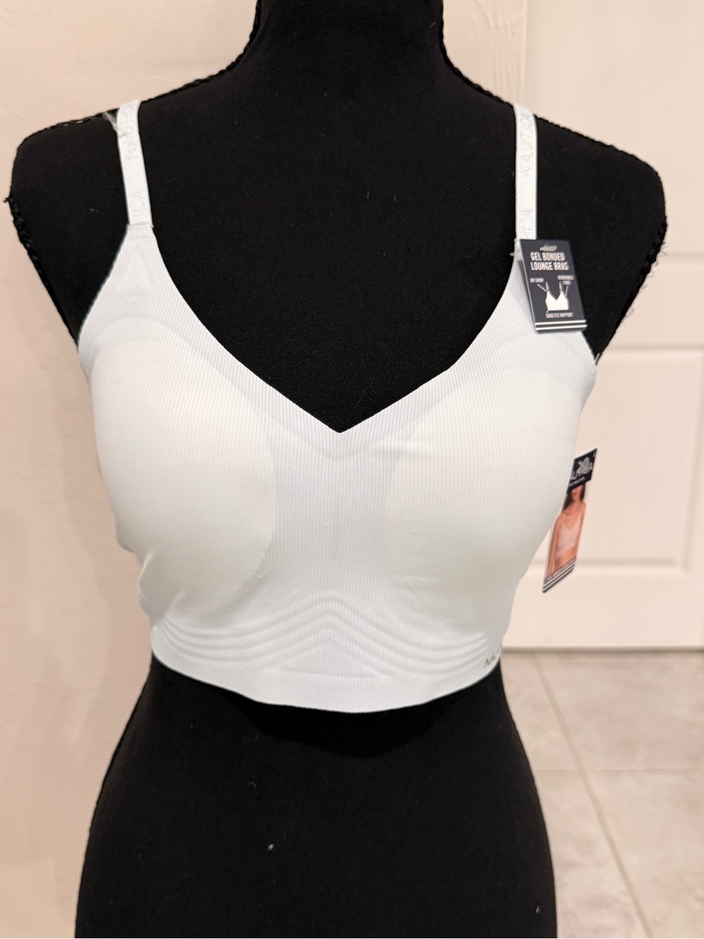 Nautica White Seamless V-Neck Longline Sports Bra